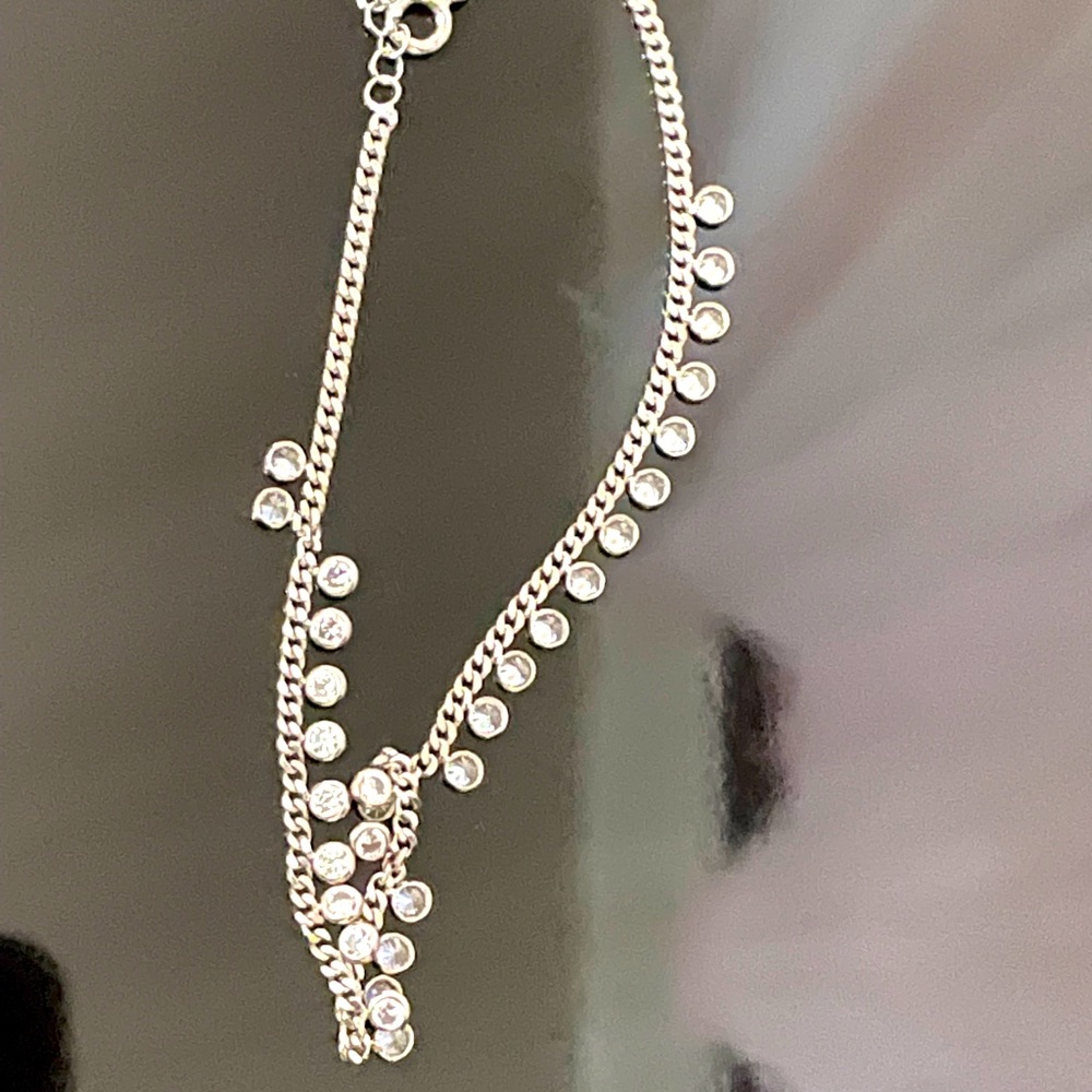 Pure silver ankle bracelet